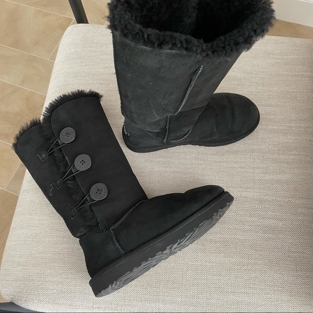 Black Bailey Triple Button Boots